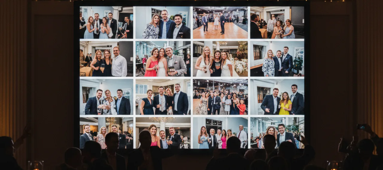 Capture Snaps guest photos shown together in a live event slideshow